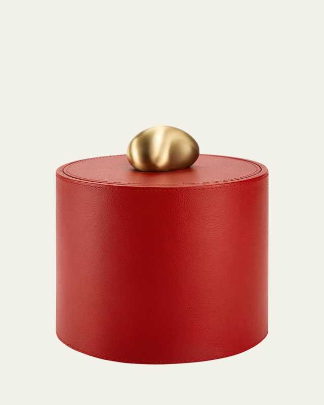 Pebble Tall Leather Trinket Box